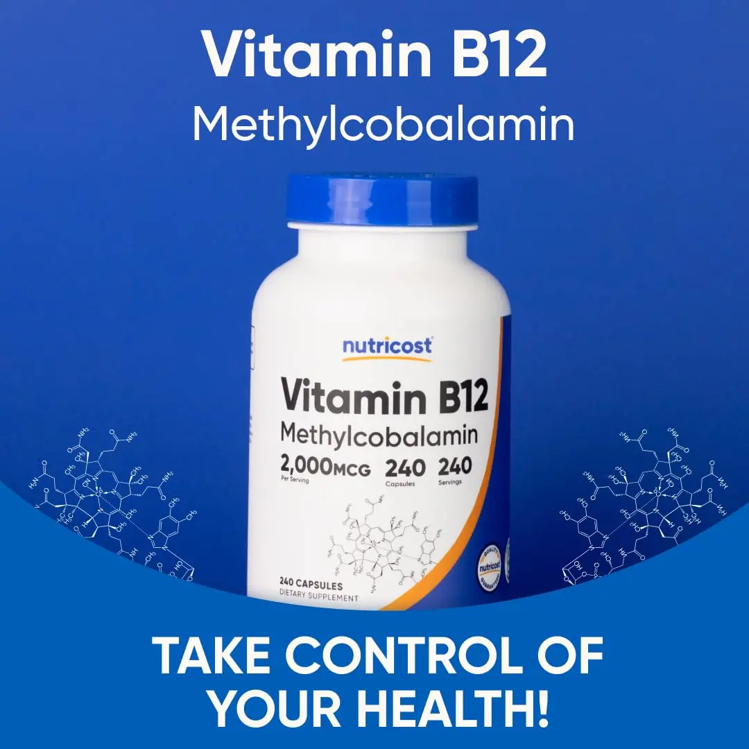 Nutricost Vitamin B12 (Methylcobalamin) 2000mcg | Gluten Free Vegetarian Supplement - view 5