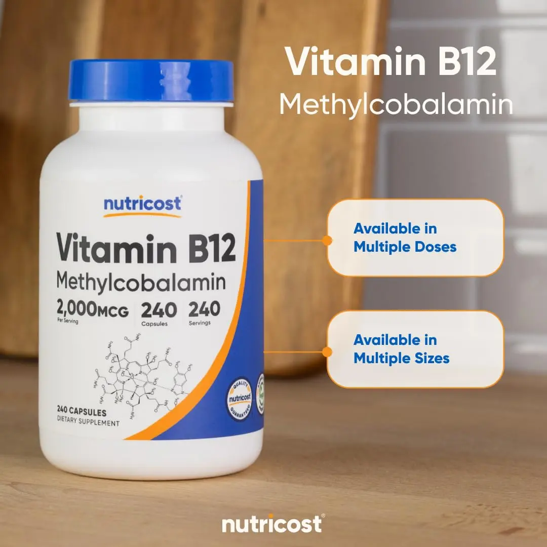 Nutricost Vitamin B12 (Methylcobalamin) 2000mcg | Gluten Free Vegetarian Supplement - view 6