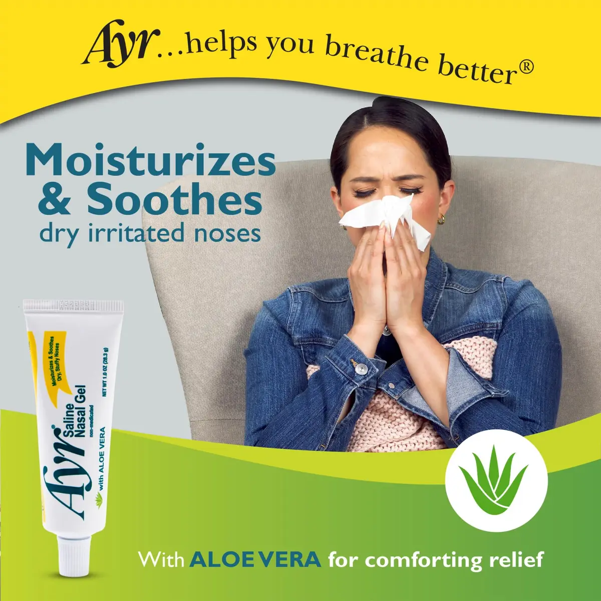 AYR Saline Nasal Gel with Aloe, 3 x 1 oz (3 oz Total) | Soothes Dry Noses - view 3