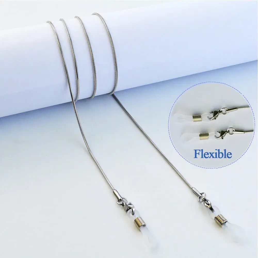 Jmkcoz Stainless Steel Eyeglass Holder Chain 80cm (2.62 ft) | Silver Chain for Neck - view 5