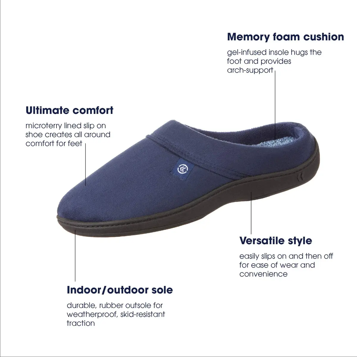 isotoner Men's Microsuede Devin Slip On Slipper with Cooling Memory Foam XX-Large | Indoor/Outdoor Comfort - view 6