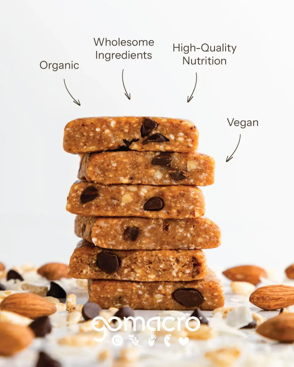 GoMacro MacroBar Organic Vegan Protein Bar - Coconut Almond Butter Chocolate Chip 65g (2.3 Oz) | 11g Protein - view 3