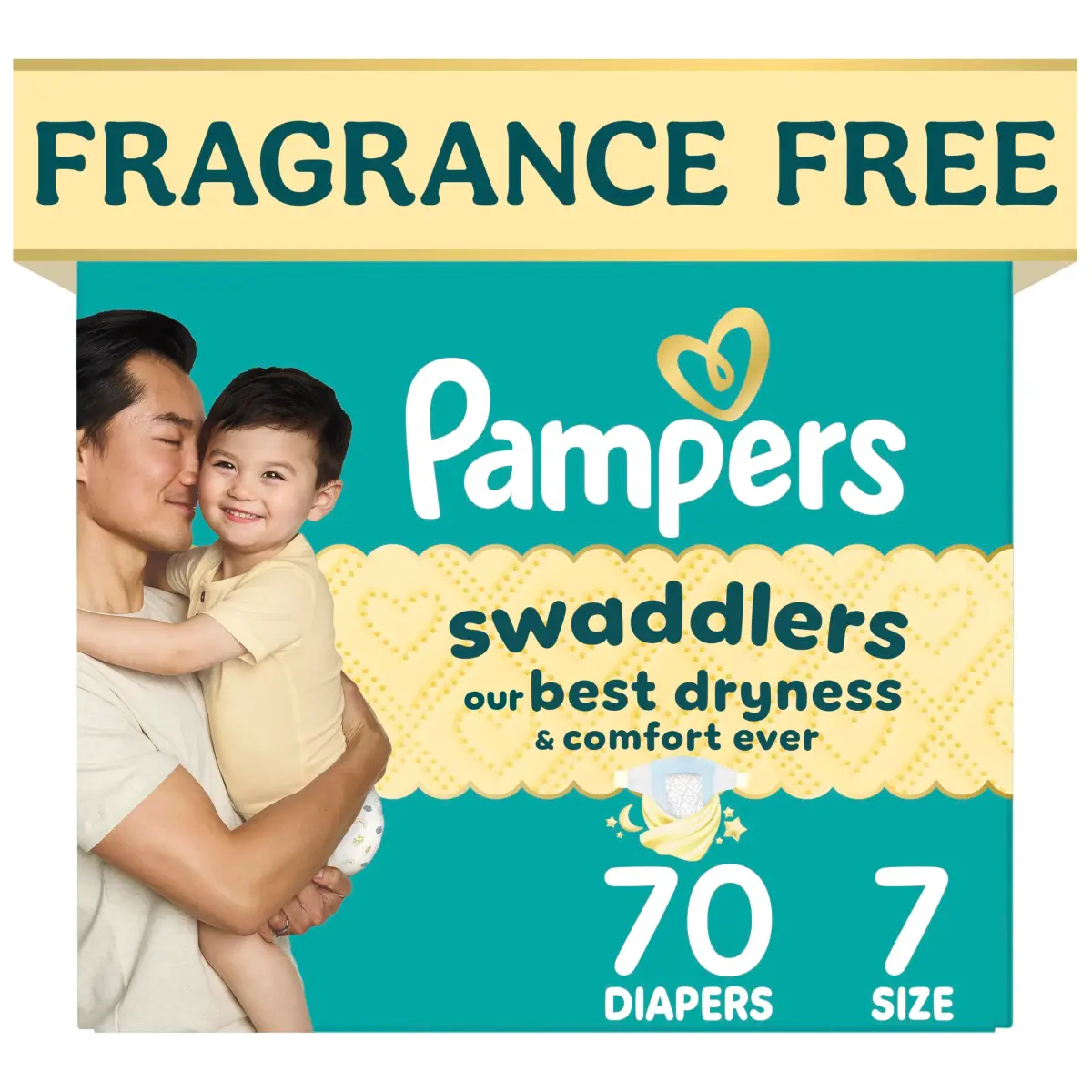 Pampers Swaddlers Diapers Size 7 (31+ lbs / 14+ kg) | Hypoallergenic & Absorbent for Dry Comfort - main product image