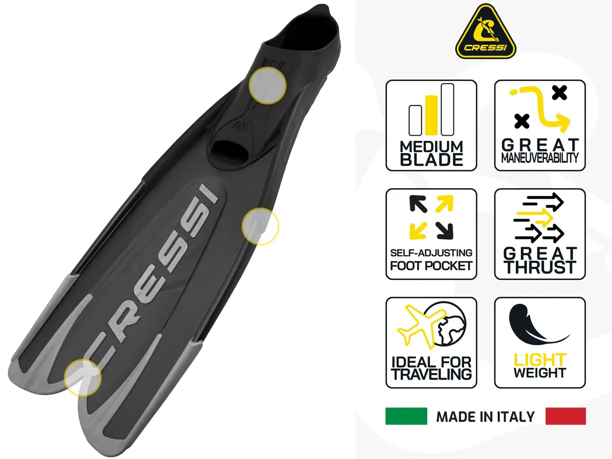Cressi Agua Full Foot Pocket Fins | Lightweight, Easy Snorkeling Gear for Water Enthusiasts - view 3