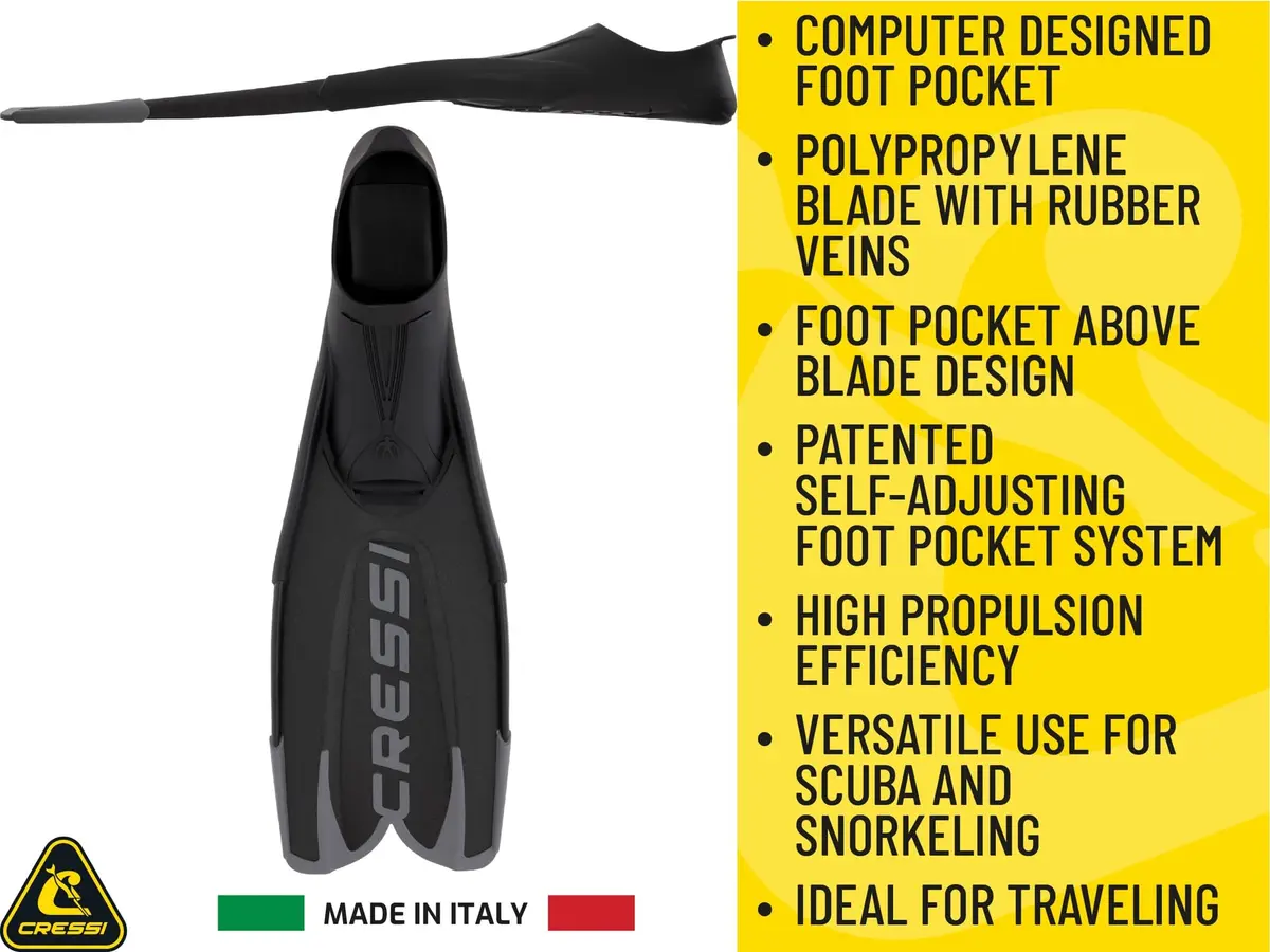 Cressi Agua Full Foot Pocket Fins | Lightweight, Easy Snorkeling Gear for Water Enthusiasts - view 4