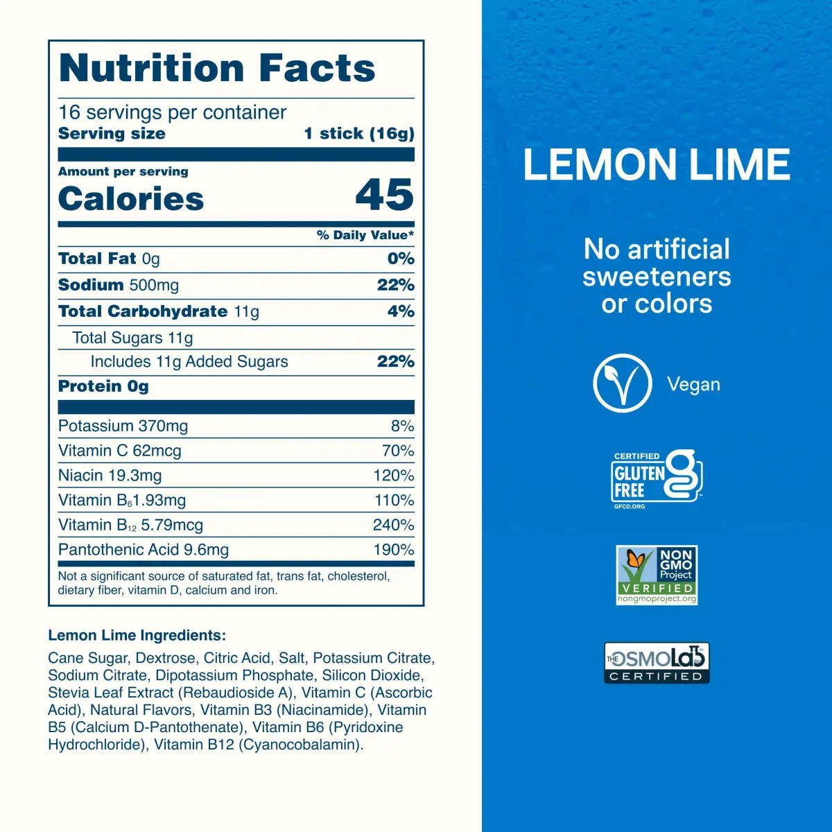 Liquid I.V. Hydration Multiplier Electrolyte Drink Mix, Lemon Lime, 16 Stick Packs (9.03 oz / 256 g) | Clinically Proven Hydration - view 7
