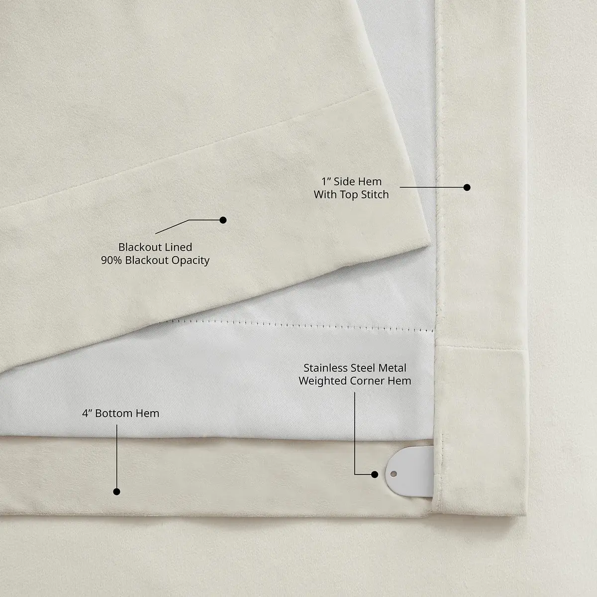 HPD Half Price Drapes Plush Velvet Blackout Curtains 25W x 96L | Light & Noise Blocker - view 6