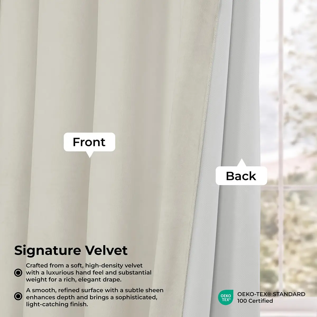 HPD Half Price Drapes Plush Velvet Blackout Curtains 25W x 96L | Light & Noise Blocker - view 4