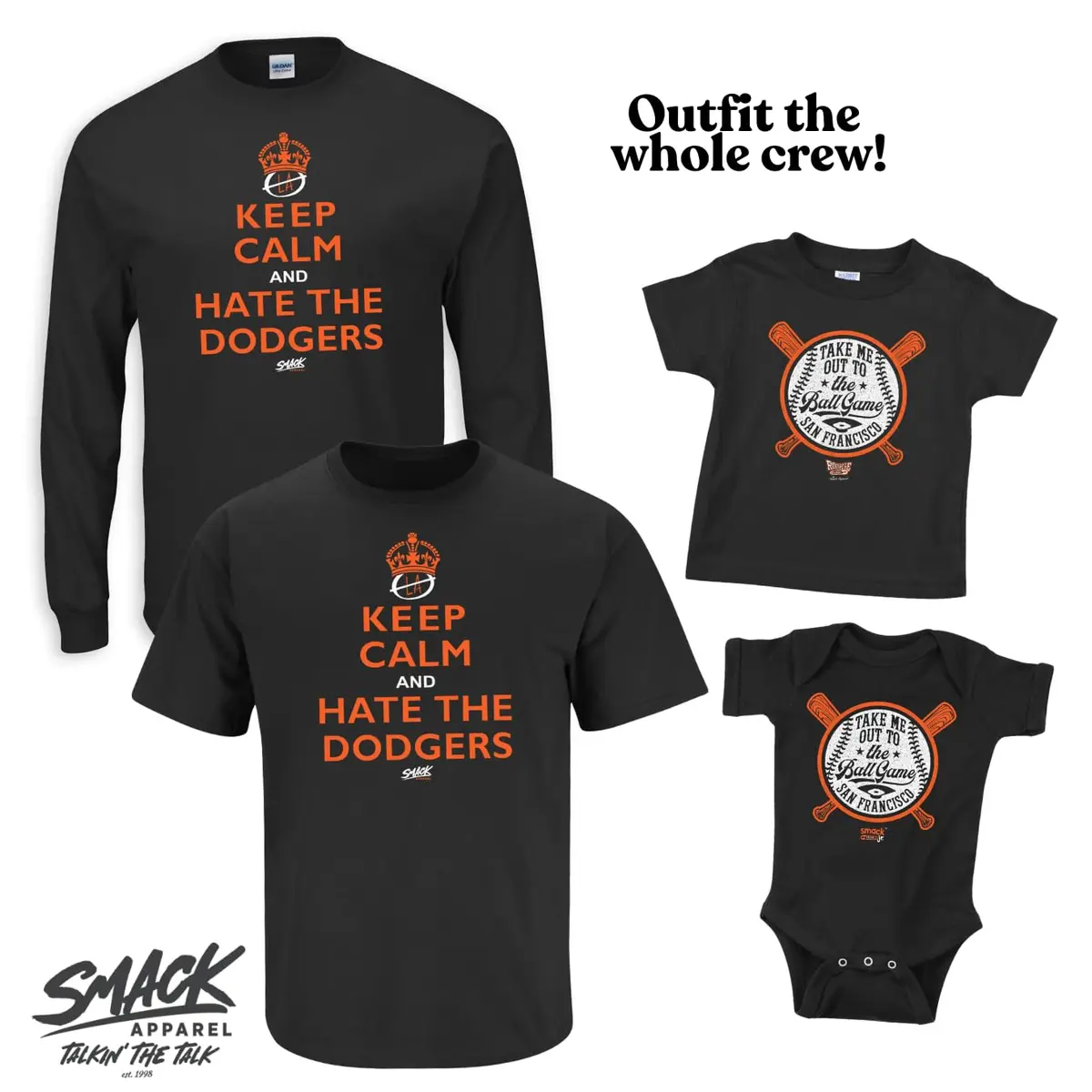 Smack Apparel Keep Calm and Hate the Dodgers T-Shirt for San Francisco Fans | 100% Cotton, Unisex, Sizes SM-5XL - view 4
