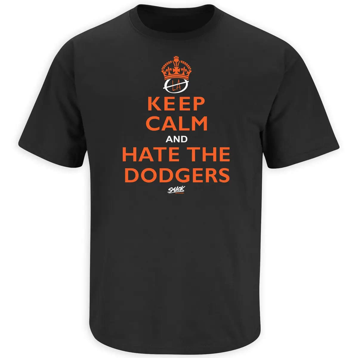 Smack Apparel Keep Calm and Hate the Dodgers T-Shirt for San Francisco Baseball Fans (SM-5XL) (Black Short Sleeve, X-Large) | Support Your Team in Style - main product image