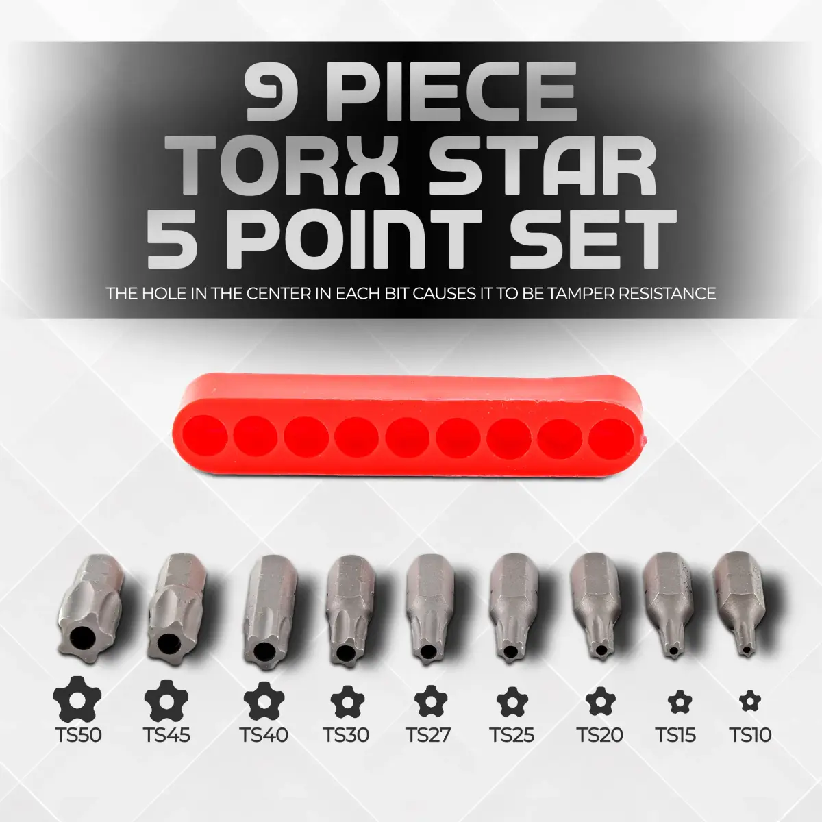 RamPro Torx Plus 5-Point Security Bit Set 12Pc 1" Length | Tamper-Proof & Torque Kit for Auto, Electronics, Construction - view 3