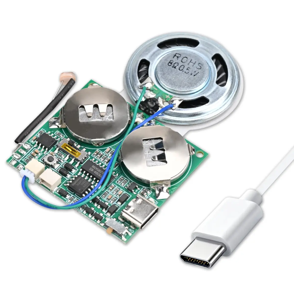 IS Light Sensor Sound Module Type-C USB Recordable Music Player 45x40mm | Programmable Light-Activated Speaker - main product image