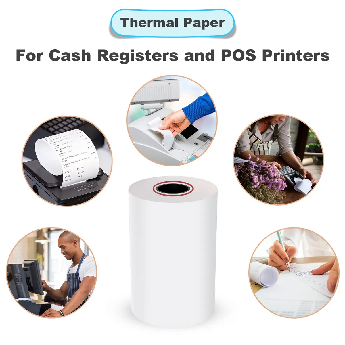 MFLABEL Thermal Receipt Paper 50 Rolls | Bright, Crisp Prints for POS & Cash Registers - view 5