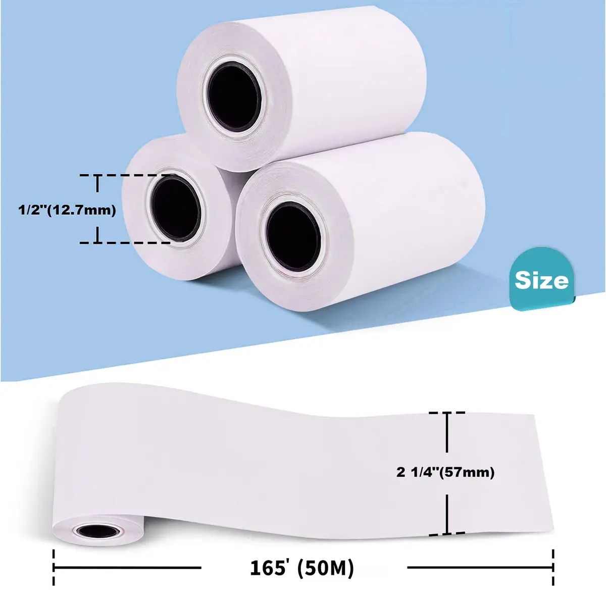 MFLABEL Thermal Receipt Paper 50 Rolls | Bright, Crisp Prints for POS & Cash Registers - view 3