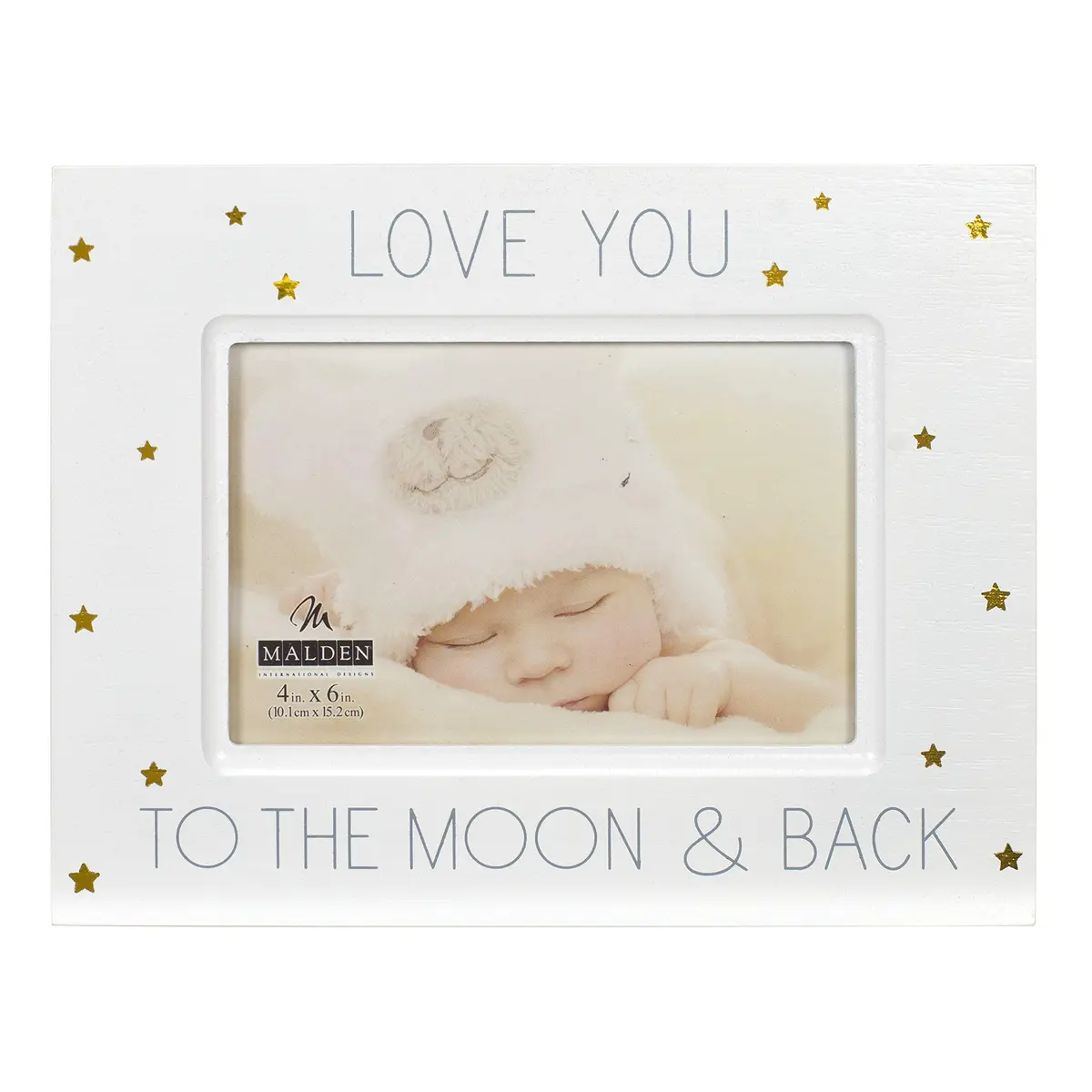 Malden Baby Memories Love You To Wood Picture Frame 4x6 | White with Gold Foil Accents - main product image