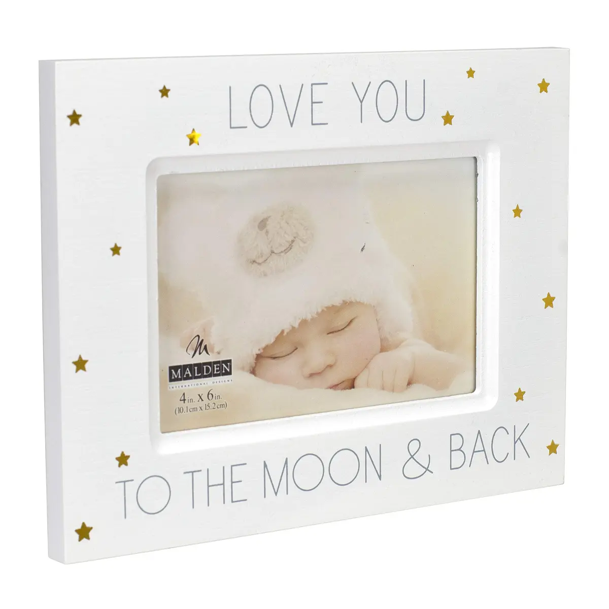 Malden Baby Memories Love You To Wood Picture Frame 4x6 | White with Gold Foil Accents - view 2