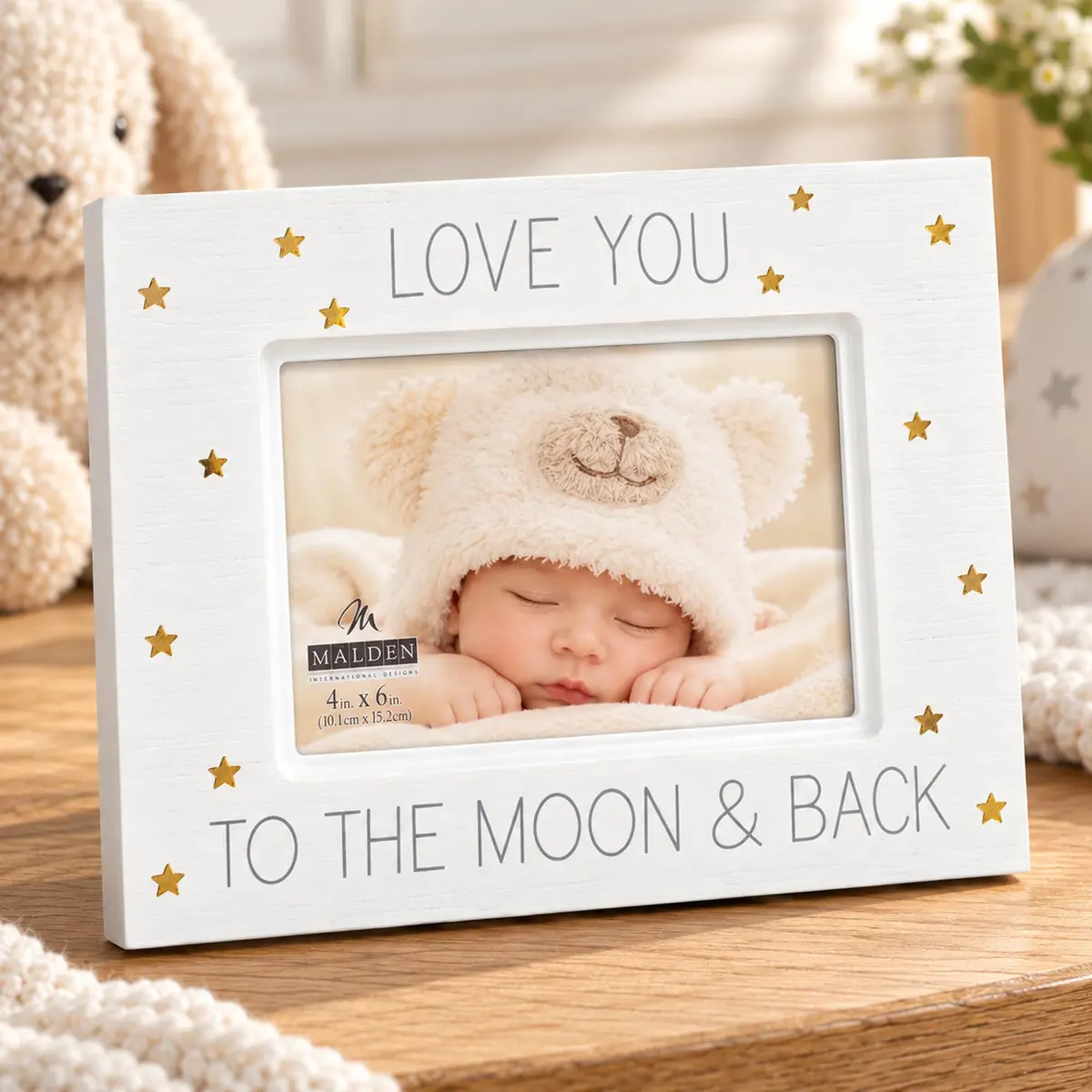 Malden Baby Memories Love You To Wood Picture Frame 4x6 | White with Gold Foil Accents - view 3