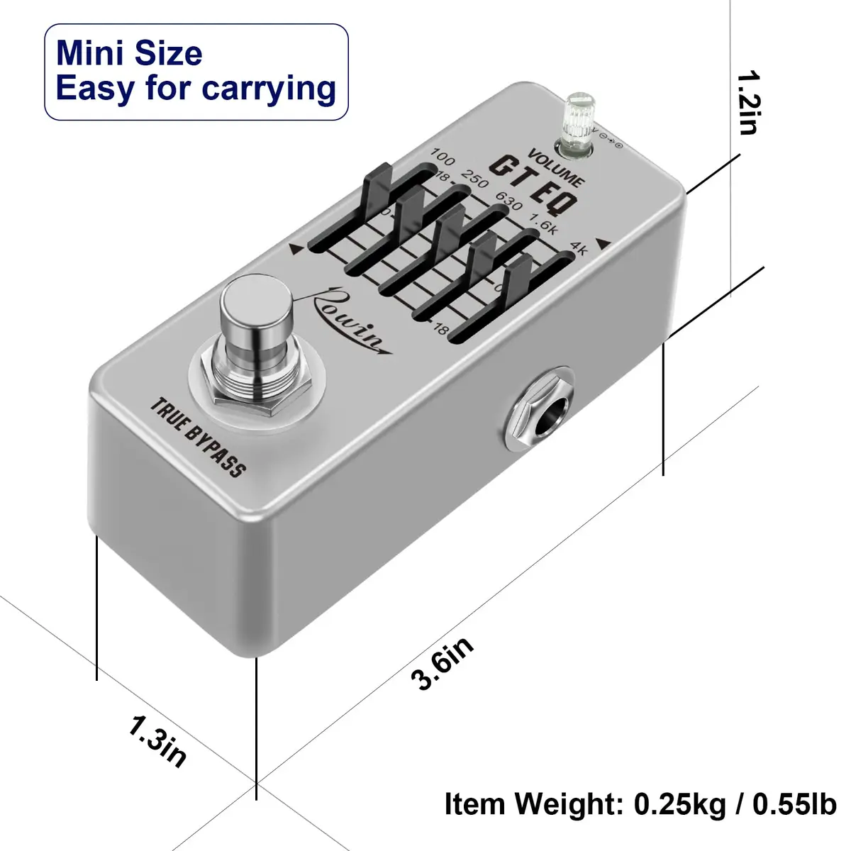 Rowin LEF-317A 5-Band EQ Guitar Pedal | 95mm x 45mm x 48mm - view 6