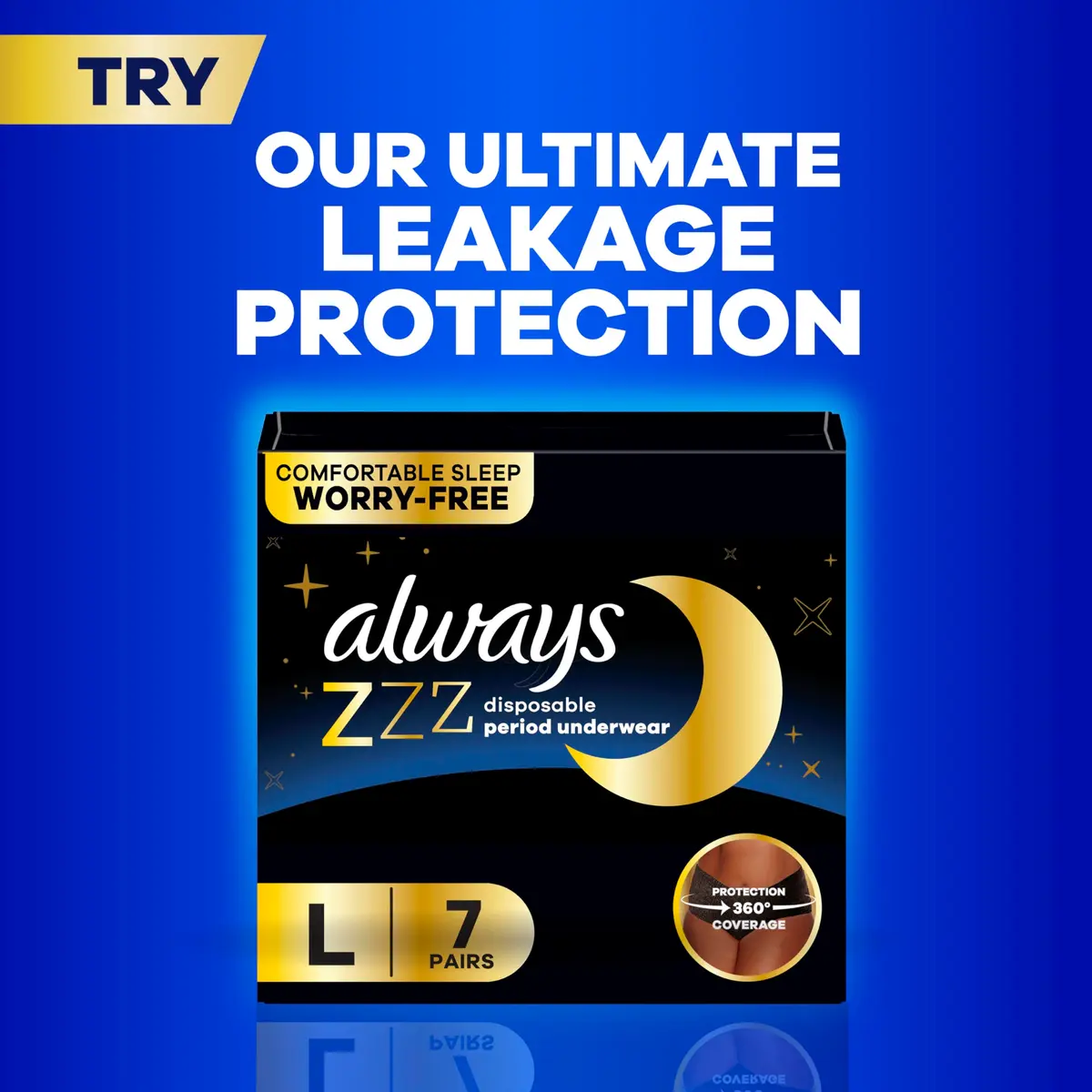 Always Ultra Thin Feminine Pads Without Wings, Size 1 Regular Absorbency, 132 Count | 100% Leak-Free Protection - view 7