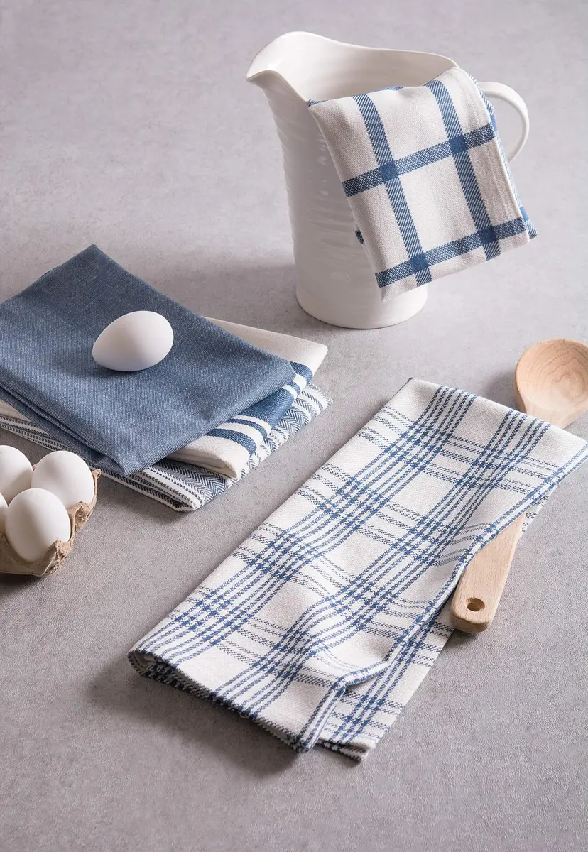 DII Assorted Woven Kitchen Dishtowel Set 18x28" (45.7x71.1 cm) | 5 Piece 100% Cotton Absorbent Lint-Free Towels - view 5