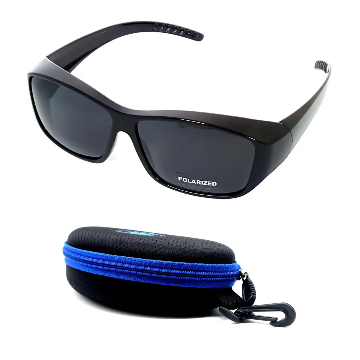 BLUE CUT Fit Over Polarized Sunglasses 65mm Grey Plastic Unisex Large - main product image