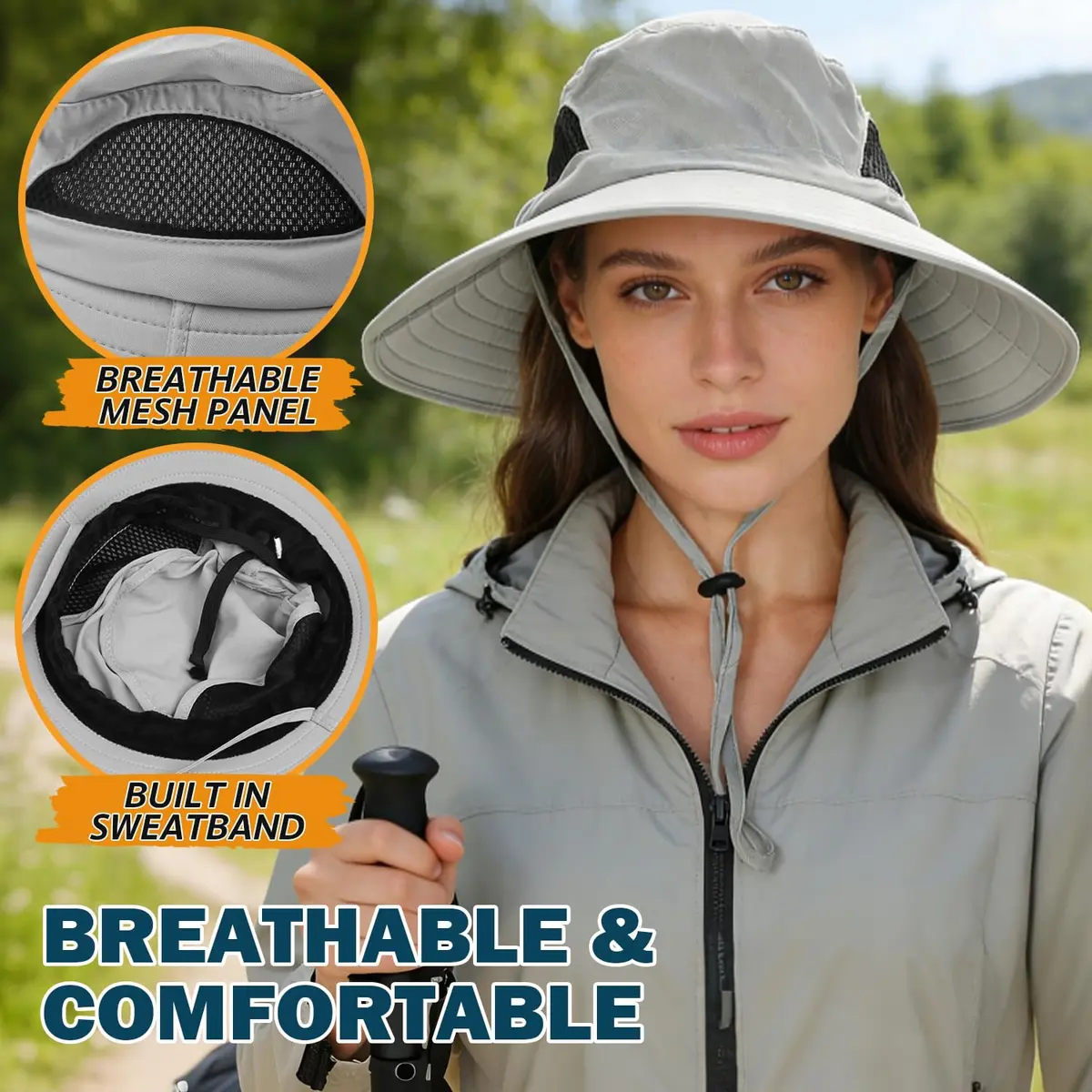 EINSKEY Wide Brim Sun Hat UPF 50+ Waterproof Packable for Men & Women | UV & Rain Protection - view 5