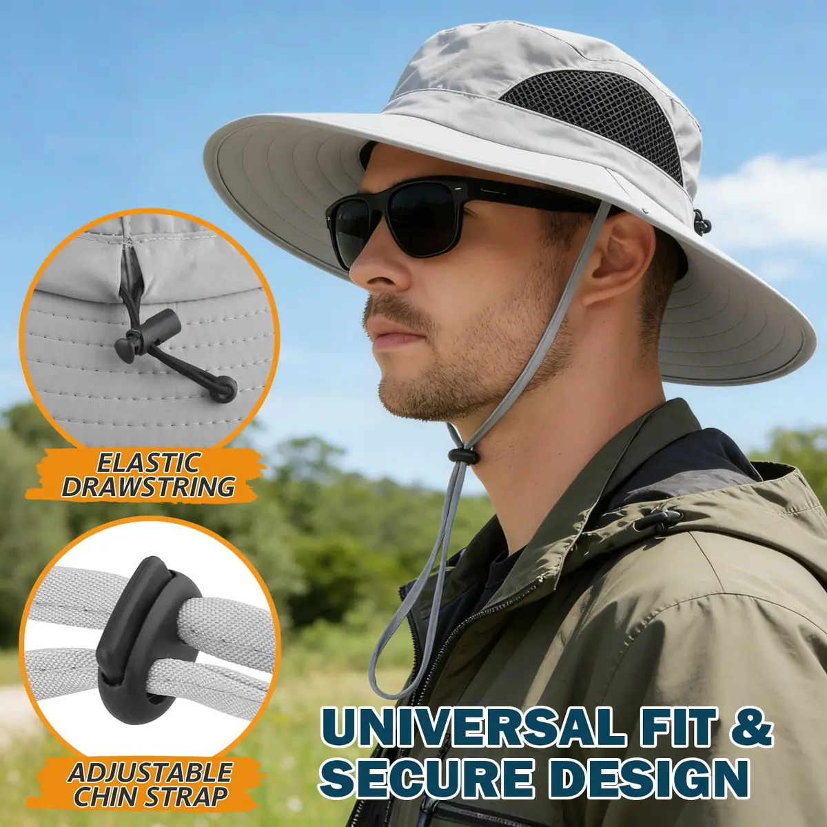 EINSKEY Wide Brim Sun Hat UPF 50+ Waterproof Packable for Men & Women | UV & Rain Protection - view 4