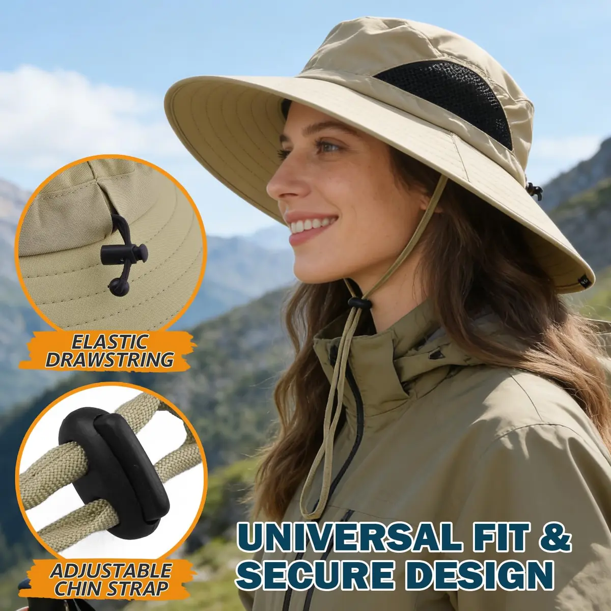 EINSKEY Wide Brim Sun Hat UPF 50+ Waterproof Packable for Men & Women | UV Protection & Breathable (70-120 chars) - view 4