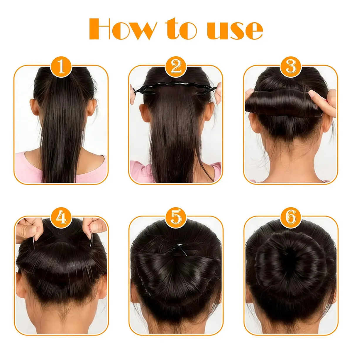 Elandy Plastic Bun Maker Curler 6 Pack | Perfect for Medium & Long Hair - view 3