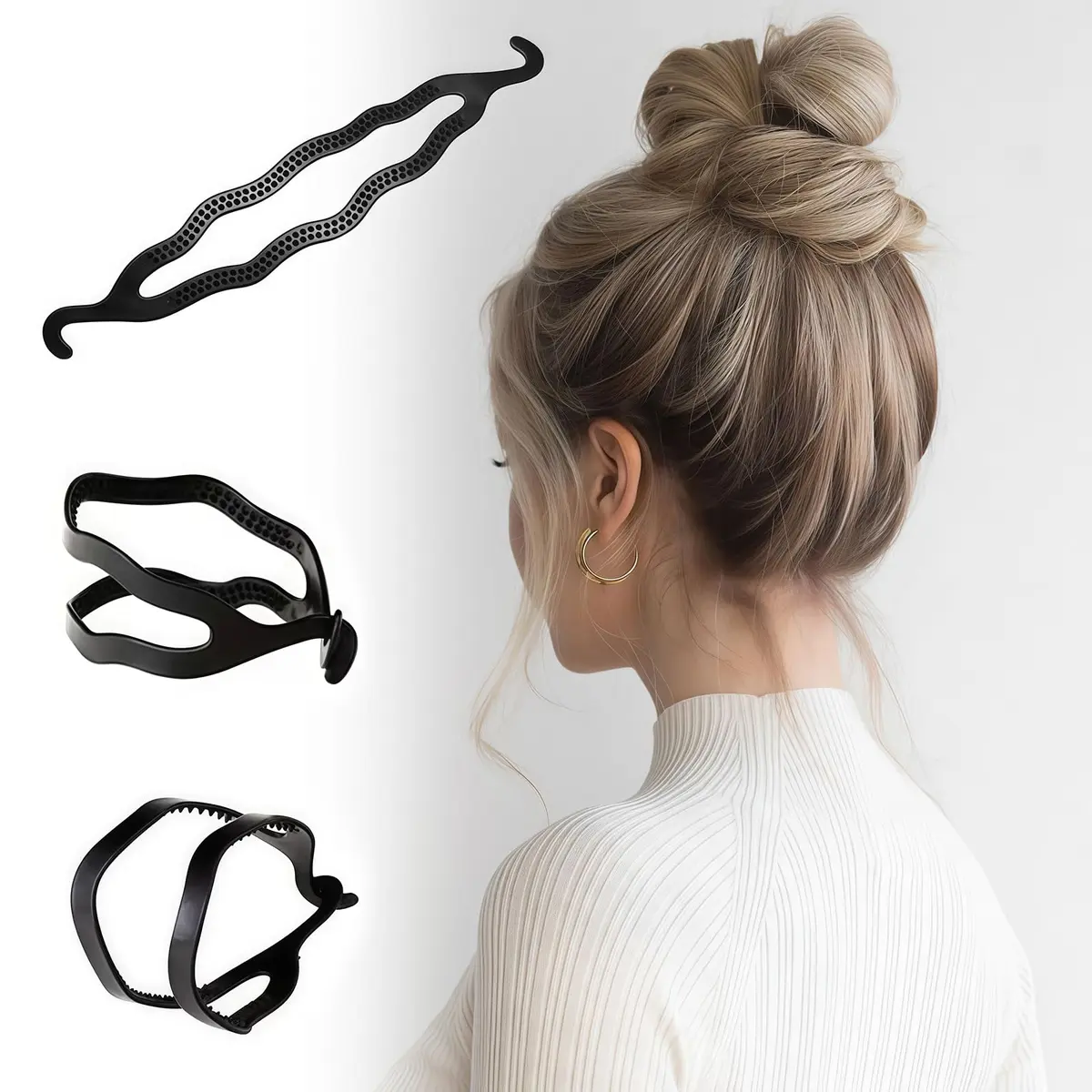 Elandy Plastic Bun Maker Curler 6 Pack | Perfect for Medium & Long Hair - view 4