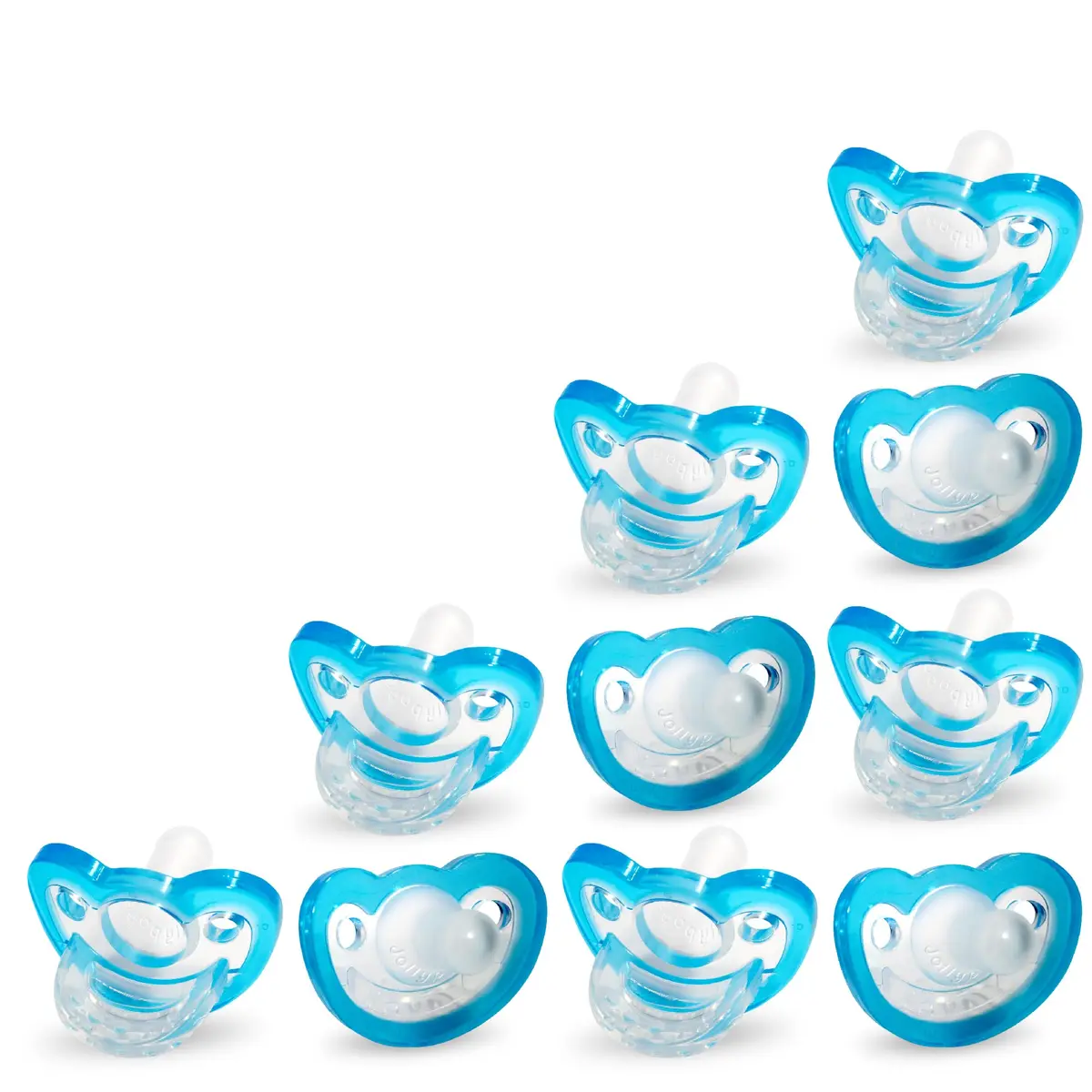 RAZBABY Jollypop Pacifier for Babies 3 Months & Up | Natural Orthodontic Design, BPA-Free, USA Made, 2 Pack, Blue - main product image
