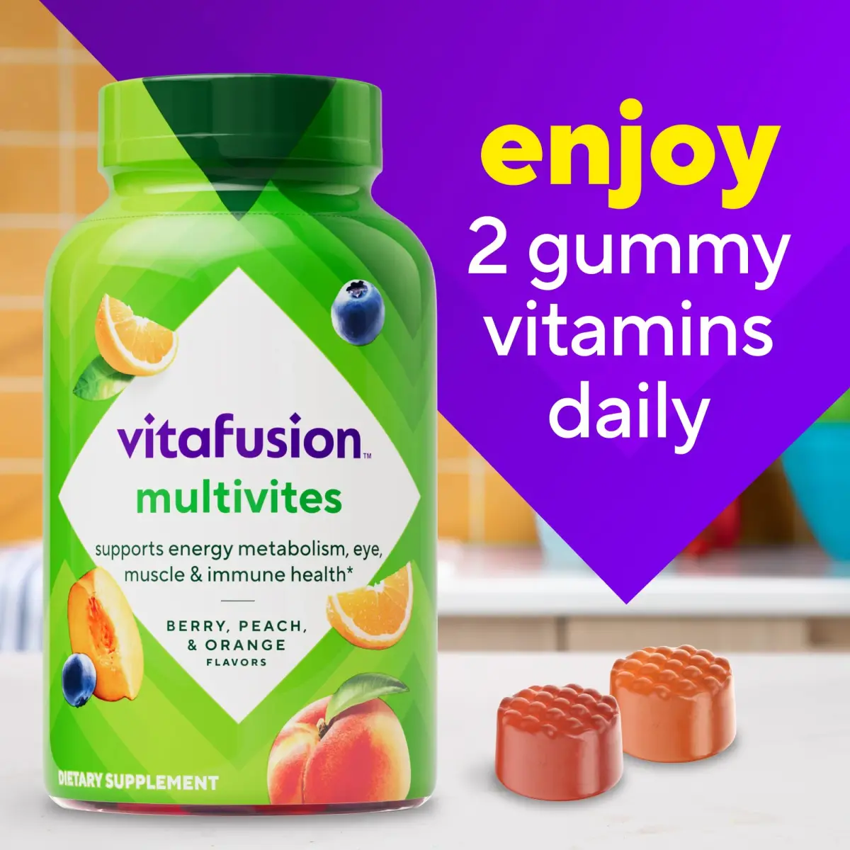 Vitafusion Multivitamin Gummies for Adults | 120 Count (40g) | Assorted Fruit Flavors | Gluten & Dairy Free - view 7