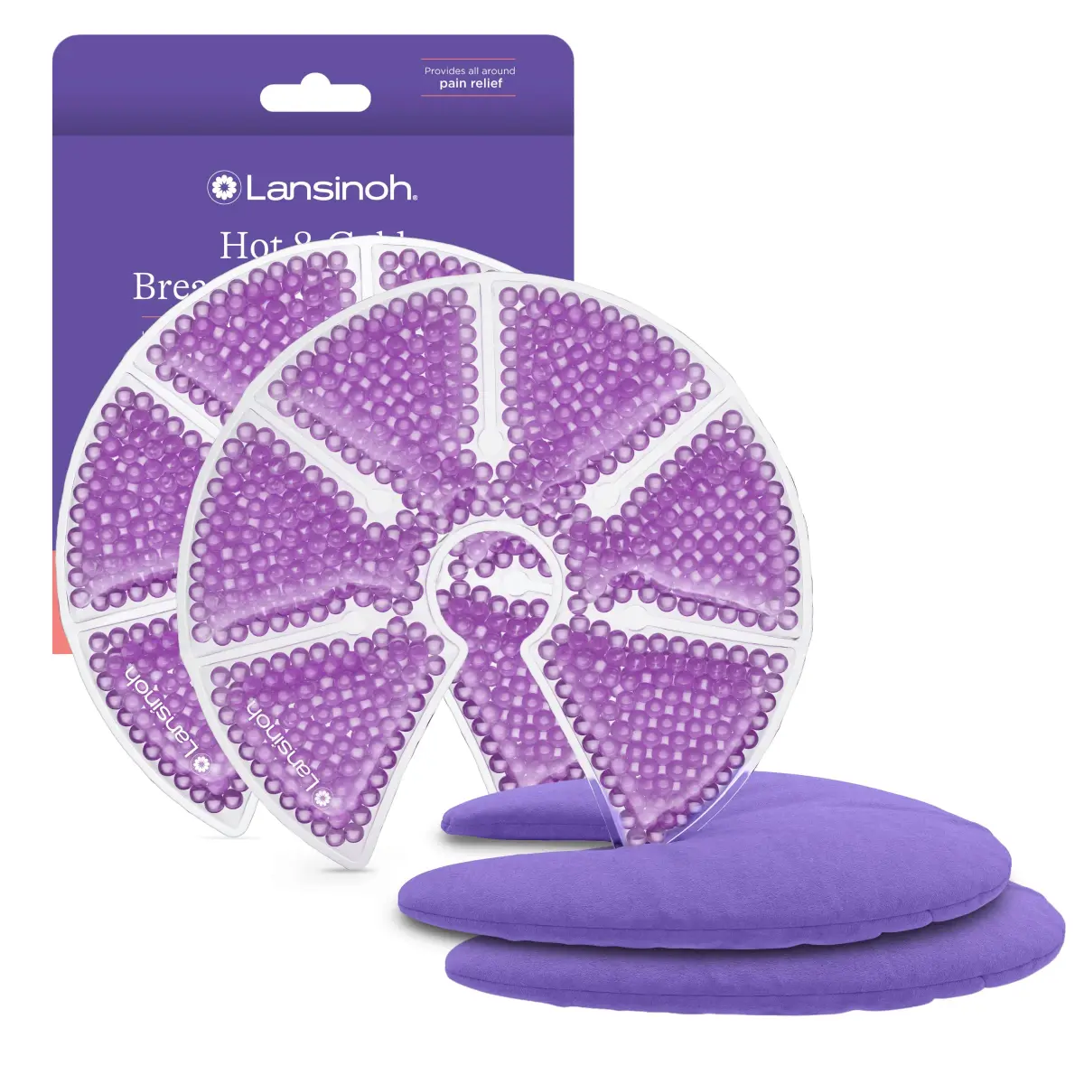 Lansinoh Breast Therapy Packs with Soft Covers, 2 Count (Pack of 1) | Hot & Cold Relief for Engorgement, Clogged Ducts, Mastitis - main product image