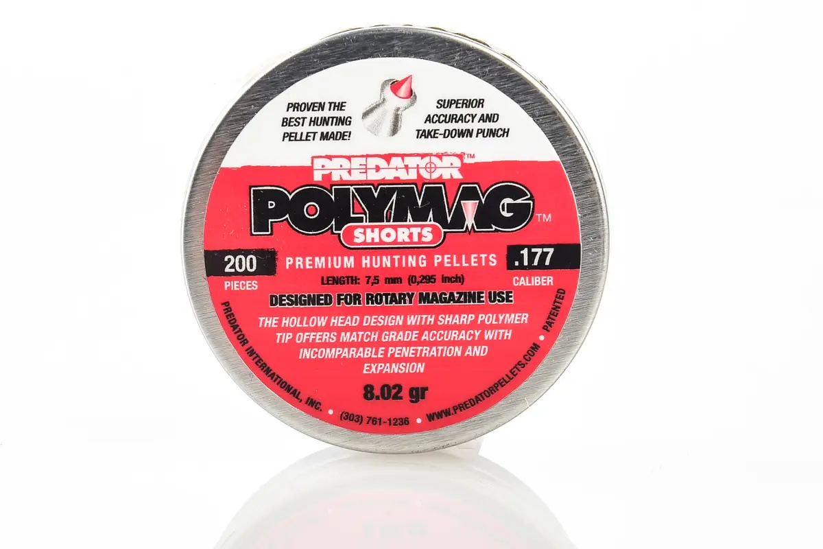 Predator Polymag 1010-01 Short Air Gun Pellets .177 Cal, 8 Grains | Accurate, Heavy Hunting Pellet for Long Range Shooting - view 2