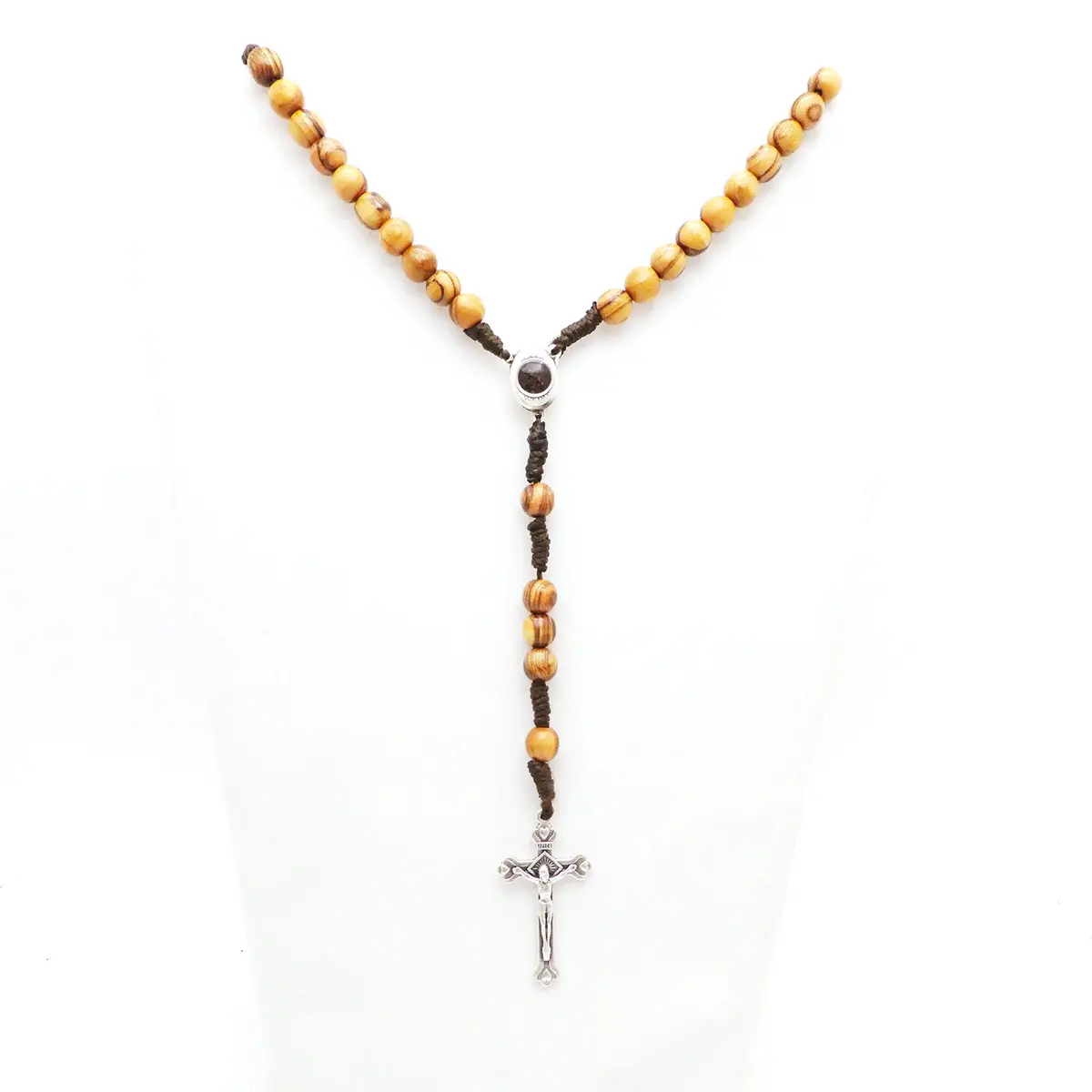 LION OF JUDAH MARKET / Cortina Olive Wood Rosary 15.5in | Holy Soil Christian Gift from Jerusalem - view 6