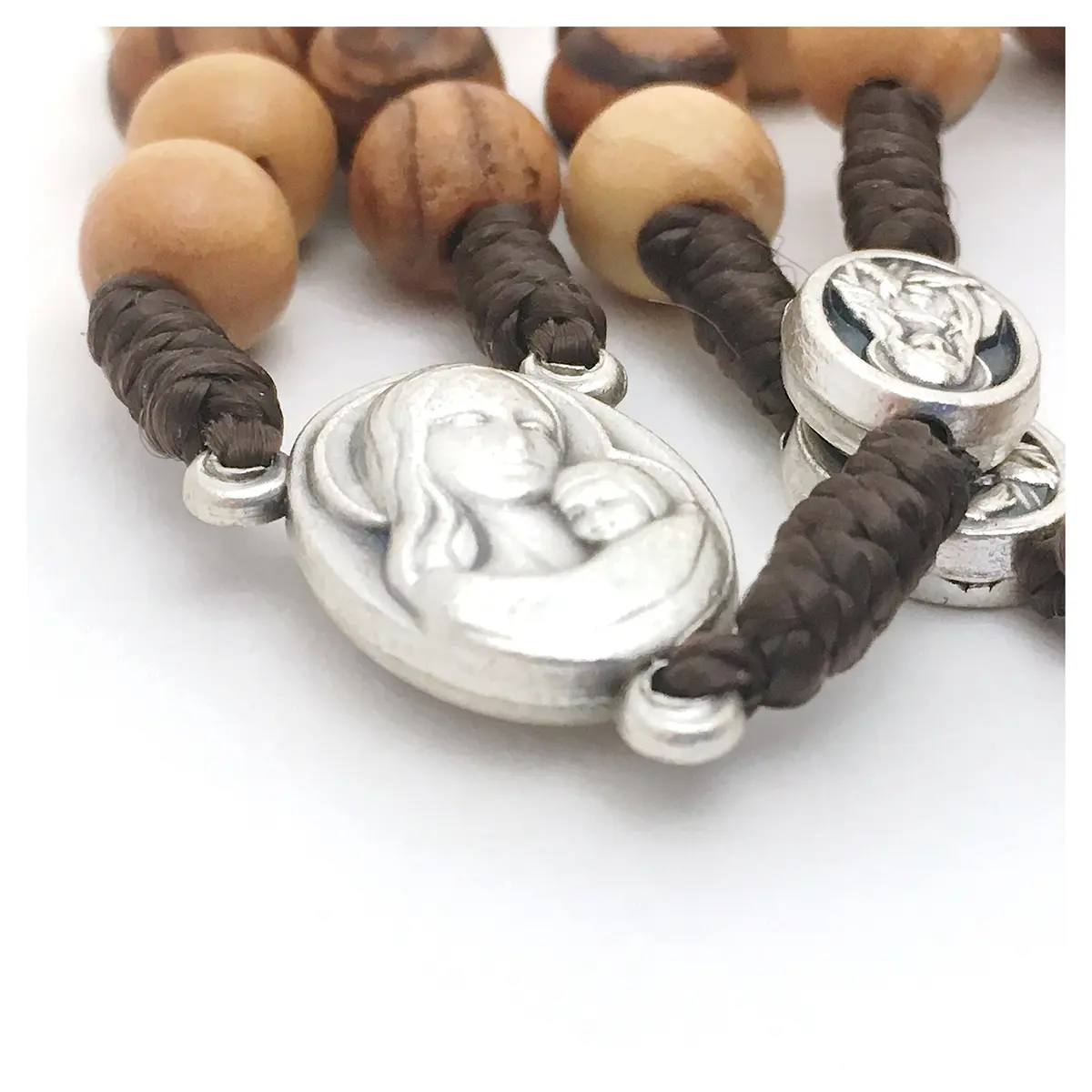 LION OF JUDAH MARKET / Cortina Olive Wood Rosary 15.5in | Holy Soil Christian Gift from Jerusalem - view 4