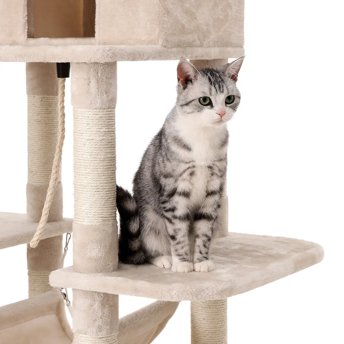 FEANDREA Climbing Tree 154cm | Stable Cat Activity Center with Hammock & Cave - view 7