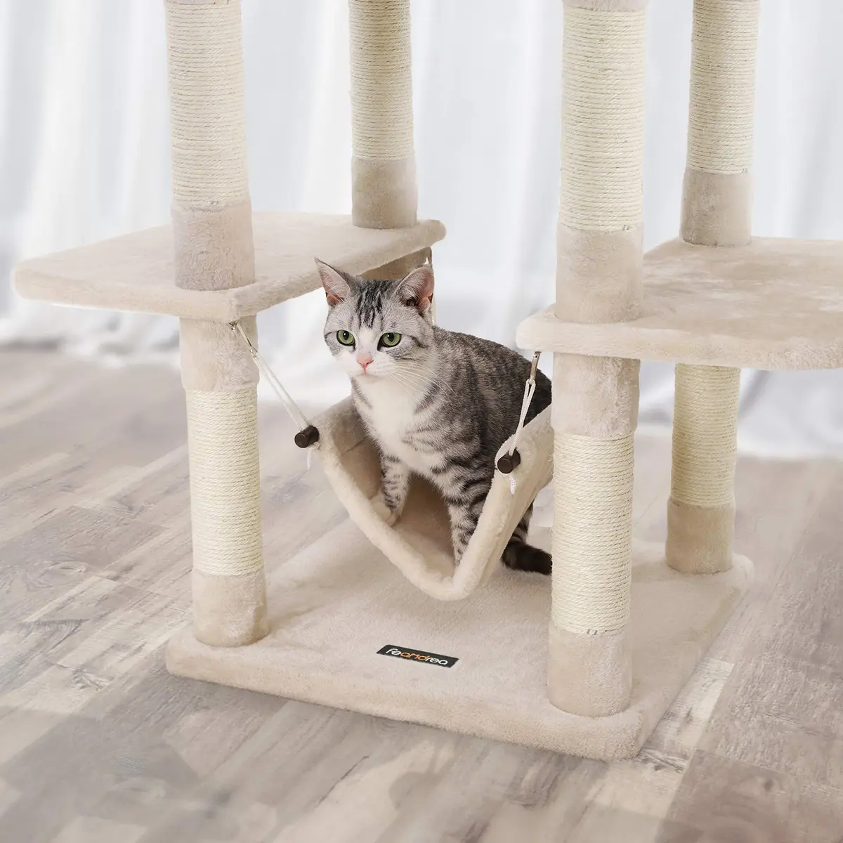 FEANDREA Climbing Tree 154cm | Stable Cat Activity Center with Hammock & Cave - view 8