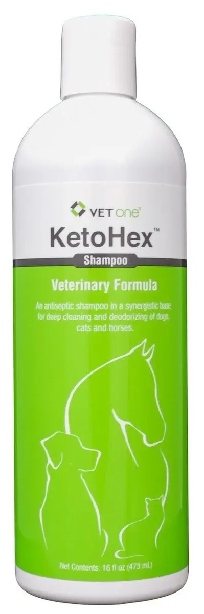Vet One KetoHex Cat and Dog Shampoo - 16 oz Anti Bacterial Flea & Tick Treatment, Sensitive Skin Care, Antifungal, Moisturizes & Protects - main product image