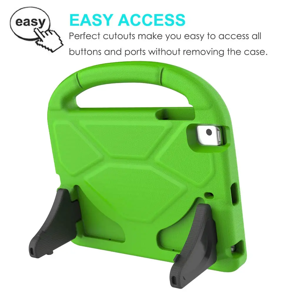 Suplik Kids Case for iPad Mini 1-5 (7.9") | Green EVA & Rubber with Handle, Kickstands & 2 Screen Protectors - view 6