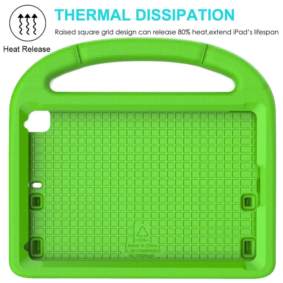 Suplik Kids Case for iPad Mini 1-5 (7.9") | Green EVA & Rubber with Handle, Kickstands & 2 Screen Protectors - view 8