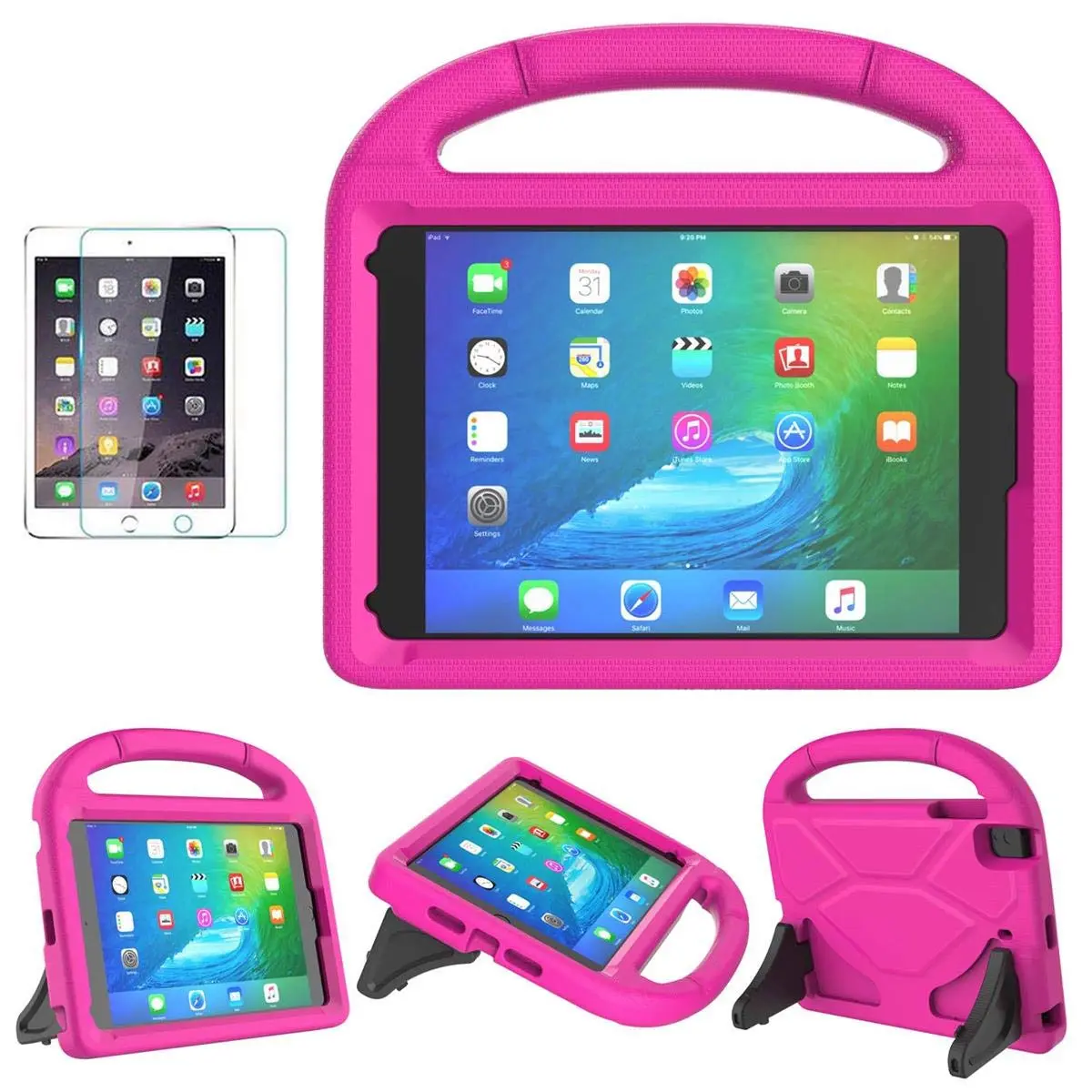 Suplik Kids Case for iPad Mini 1/2/3/4/5 (7.9") with 2 Screen Protectors | Durable Shockproof Handle Stand Cover - main product image