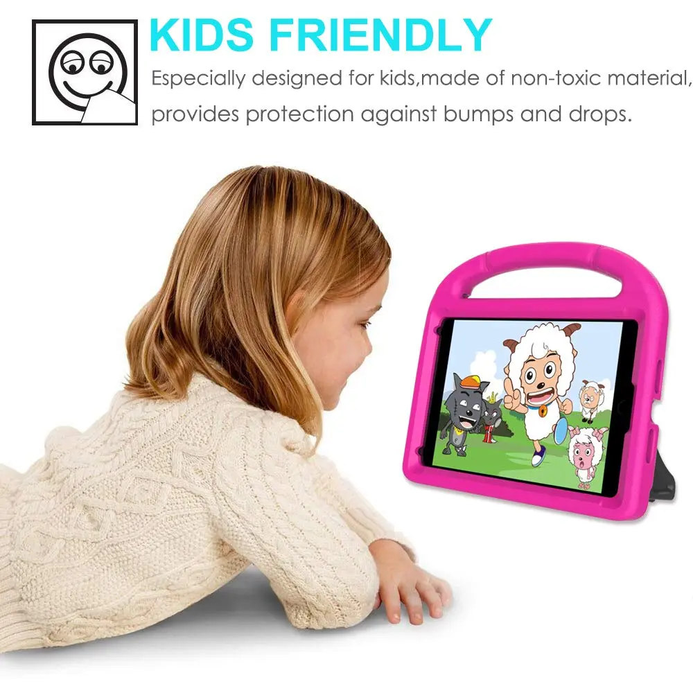 Suplik Kids Case for iPad Mini 1/2/3/4/5 (7.9") with 2 Screen Protectors | Durable Shockproof Handle Stand Cover - view 5