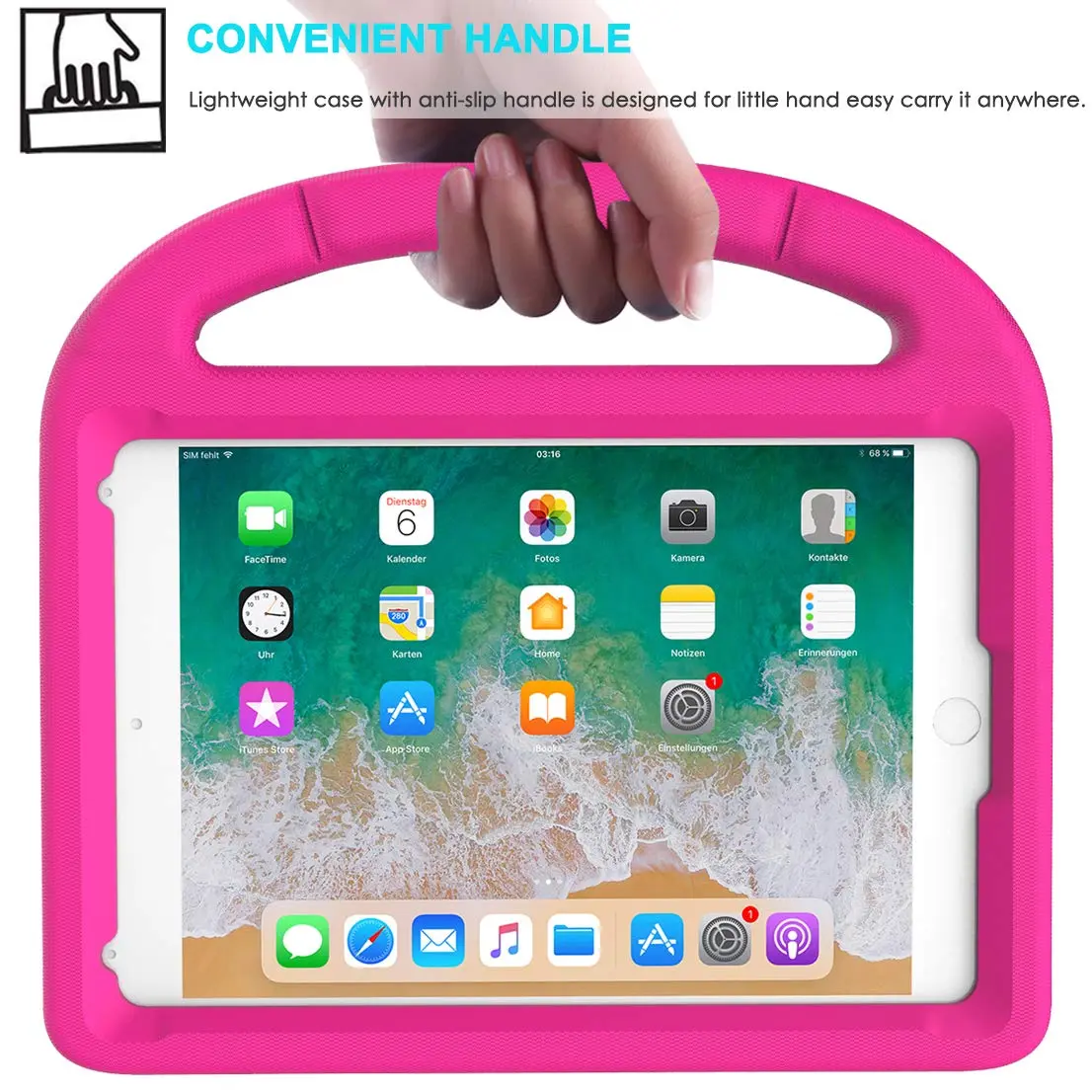 Suplik Kids Case for iPad Mini 1/2/3/4/5 (7.9") with 2 Screen Protectors | Durable Shockproof Handle Stand Cover - view 8