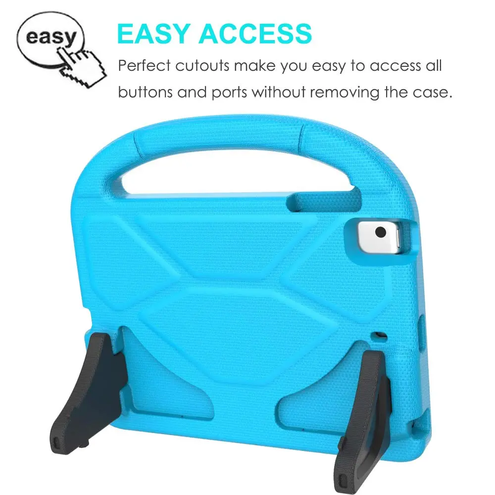 Suplik Kids Case for iPad Mini 1-5 (7.9") | Blue Shockproof Handle Stand Cover with 2 Screen Protectors - view 6