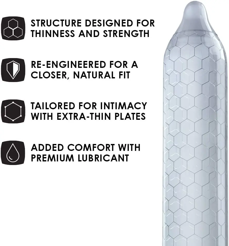 LELO HEX Original Ultra Thin Condoms 54mm (12 Count) | Increased Strength, Natural Latex - view 5