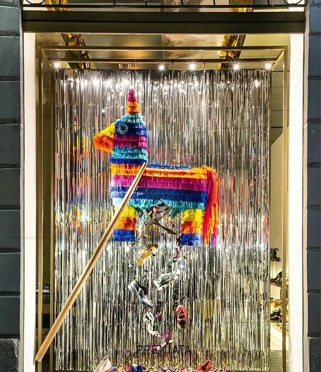 GOER Silver 3.2 ft x 8.2 ft Metallic Tinsel Foil Fringe Curtains Party Photo Backdrop for Birthday, Graduation, New Year Eve Decorations (3 pcs) - view 4