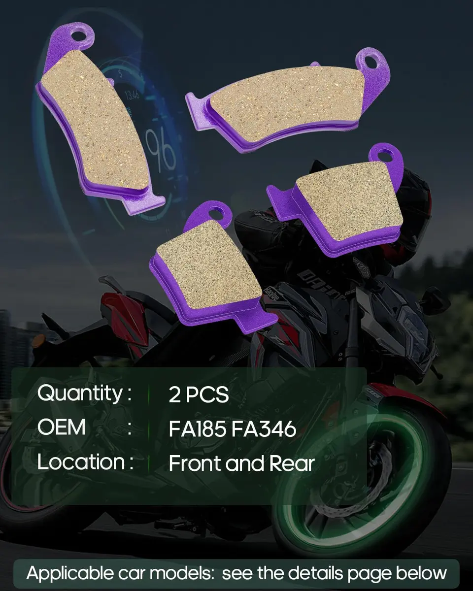 SCITOO Front and Rear Brake Pads for Honda CR125R 2002-2007 | OEM Quality, Carbon Fiber - view 2