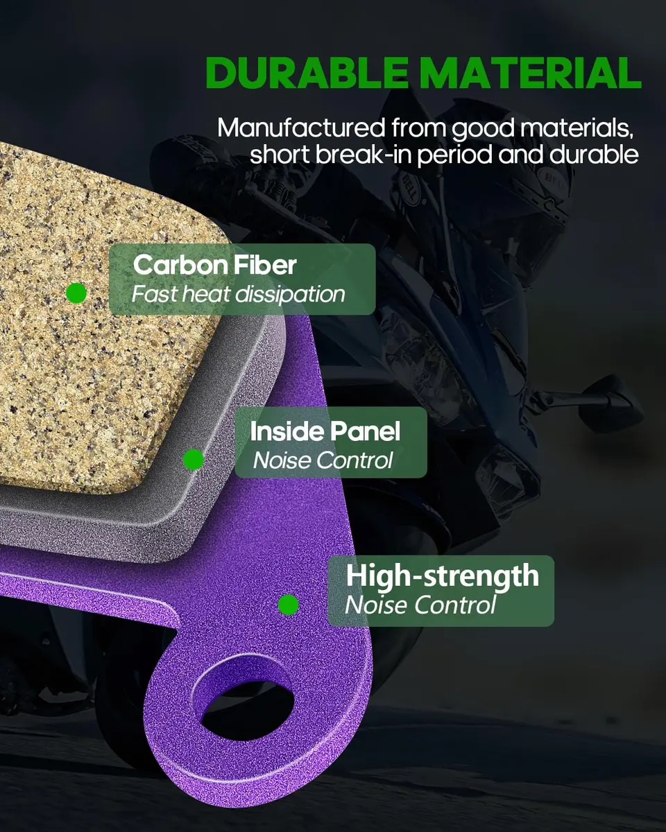 SCITOO Front and Rear Brake Pads for Honda CR125R 2002-2007 | OEM Quality, Carbon Fiber - view 4