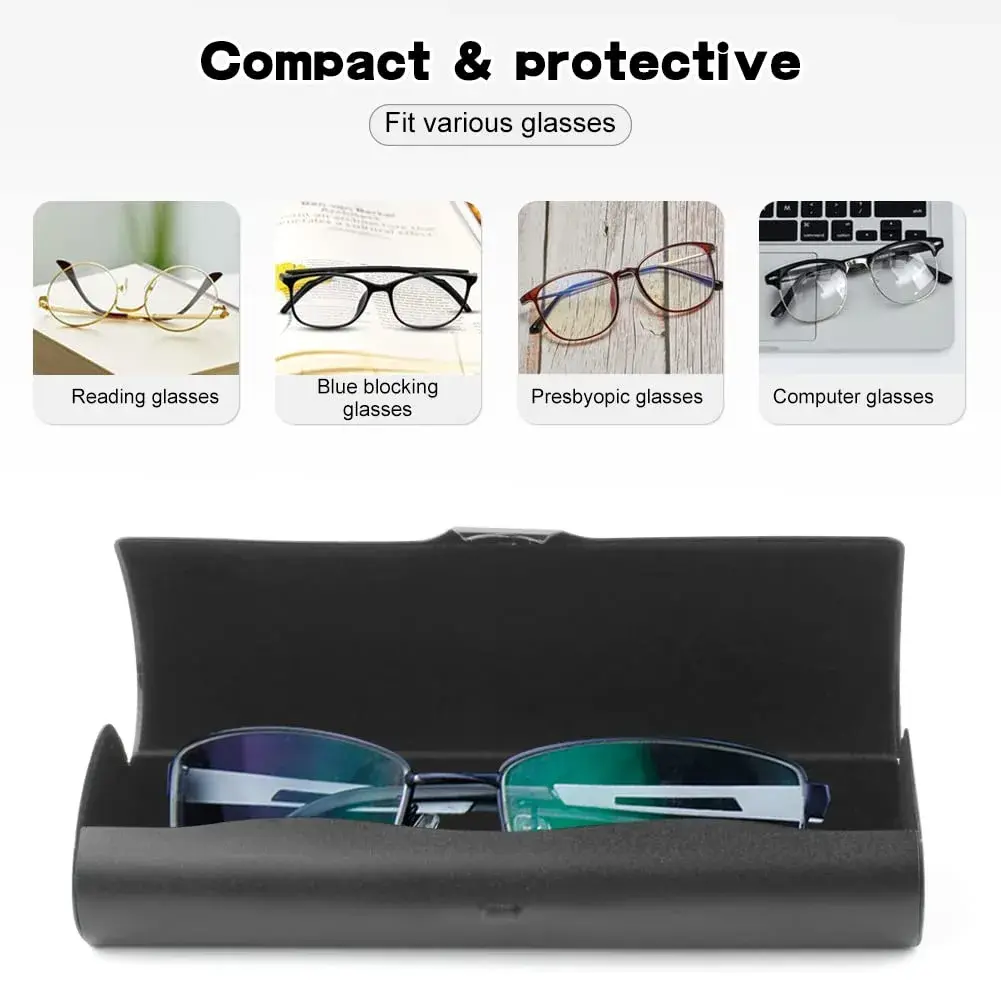 EZESO ESSENTIAL SKINCARE Hard Shell Eyeglass Case | Aluminum Alloy & Suede, Black-Small, 16cm (6.3in) - view 4